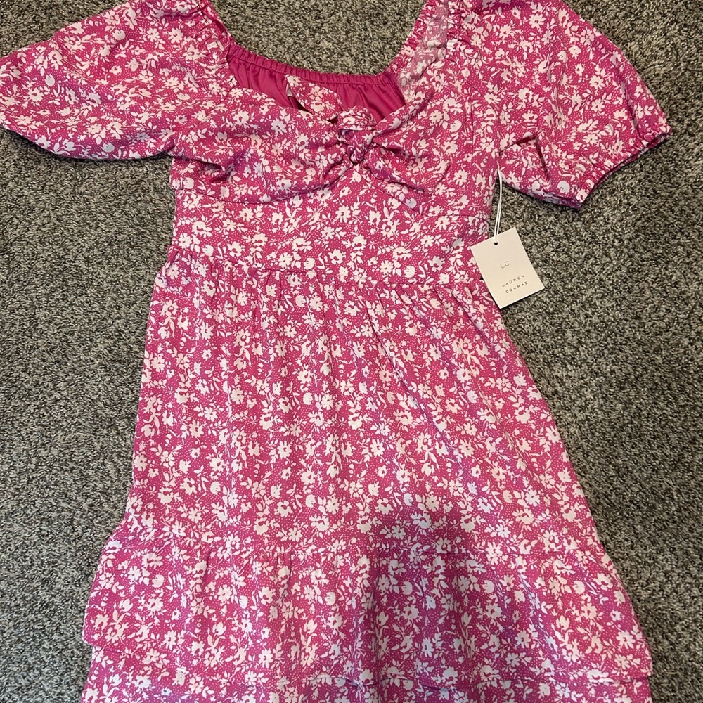 LC Lauren Conrad Pink Floral Casual Dress